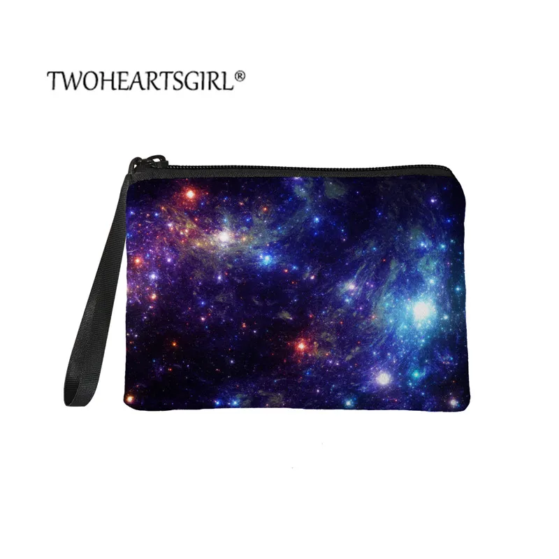 

Women Girls Mini Coin Bag Galaxy Star Printed Coin Purse Keys Card Holder Wallet Zipper Money Bags Earphone Package Kids Gifts