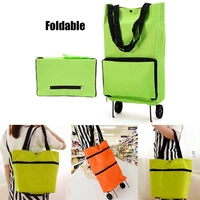 folding shopping bag collapsible shopping trolly tugboat shopping cart reusable shopping bag large capacity bag with wheels