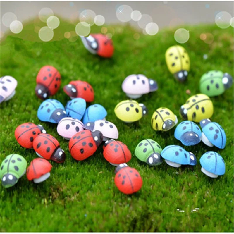 100 шт. деревянная Божья коровка стикер дети окрашенные клей обратно DIY ремесло