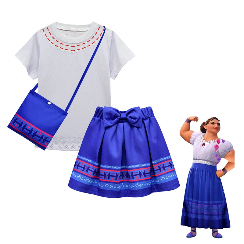 

Комплект из футболки, юбки и сумки, для девочек