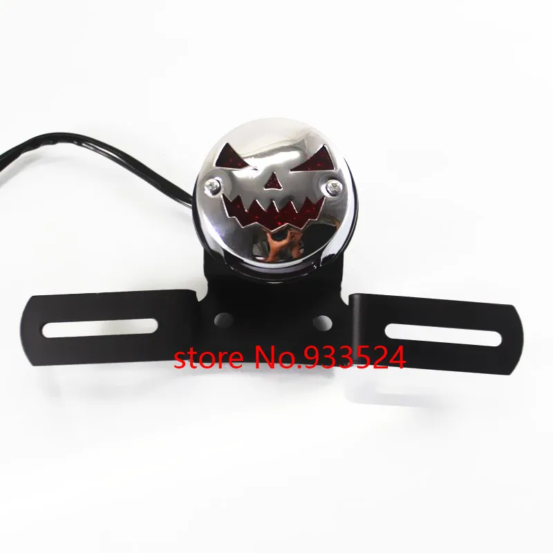 

Chrome LED Tail Brake Stop Light Lamp Black For Harley Cruiser Chopper Cafe Racer Old School Bobber