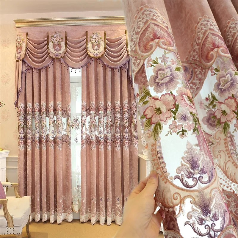 Европейские романтические занавески с вышитыми цветами шторы для гостиной