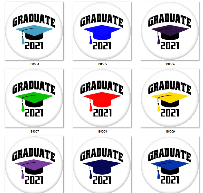 Градуированный 2021 школьный 18 мм Застежка Кнопка ювелирные изделия DIY браслет