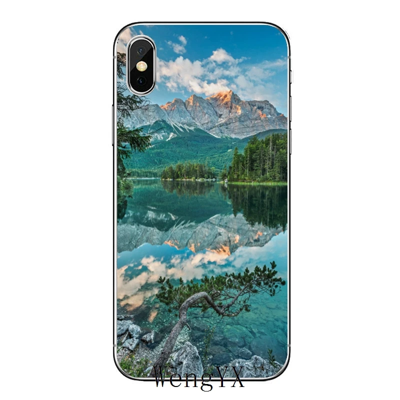 Горный зеркальный мягкий чехол для Samsung Galaxy M30 A70 A60 A50 A40 A30 A10 A9 A8 A6 J8 J4 J6 Prime Plus 2018 |