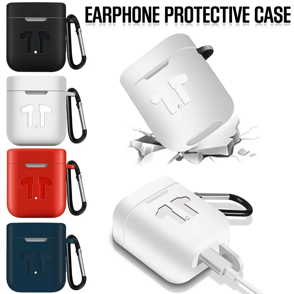 Мягкий силиконовый чехол для наушников защитный беспроводных Bluetooth кожаный