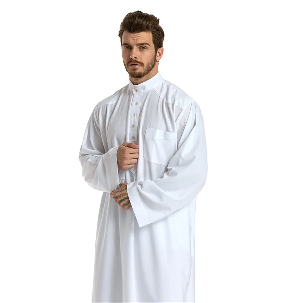 

Home&Nest Men Ethnic Long Sleeve Islamic Muslim Middle East Maxi Robes Pants Suite Kaftan Saudi Arabia Arab Muslim Clothing Men