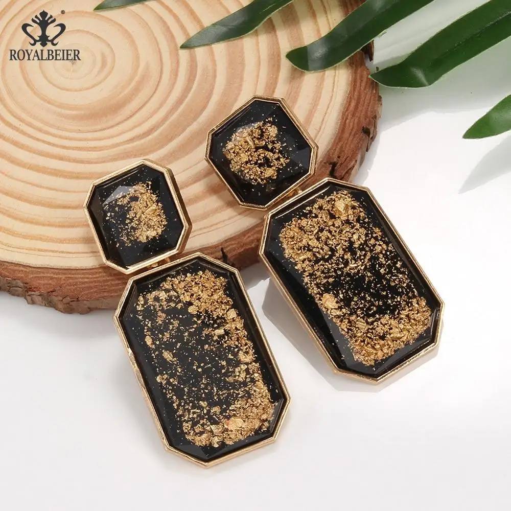

Vintage Resin Earring Crystal Transparent Drop Earring Women Geometric Big Dangle Earring Statement Handmade Jewelry Wholesale