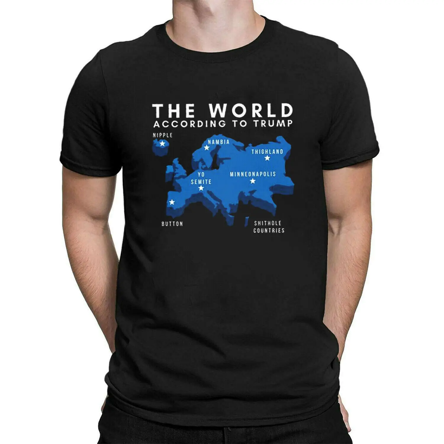 The World According to Trump Men T-Shirt Size S-3XL Funny Anti Trump Vote Biden Short Casual Mens Clothing