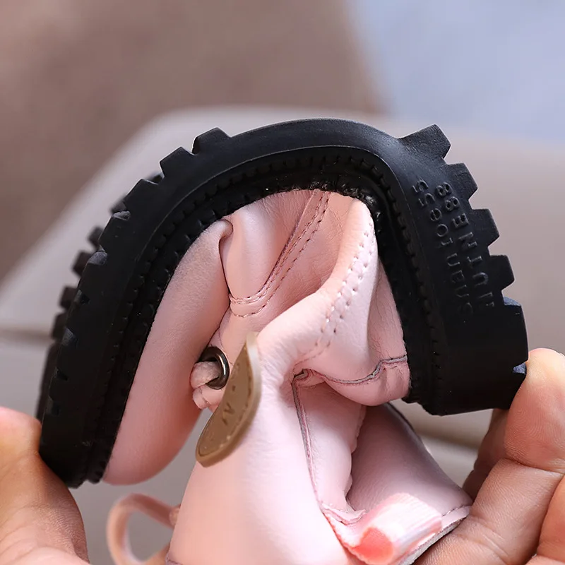 

2021 Autumn and Winter New Children's Shoes Girls' Boots Boy's Leather Ankle Boots British Fashion Children Casual Martin Boots