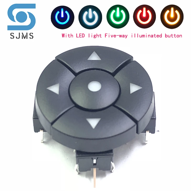 

5pcs/1set 5 way direction Combination With Light Switch with Arrow Dots button 8*8 mm DIP 6 Pin Micro Tactile Button switch