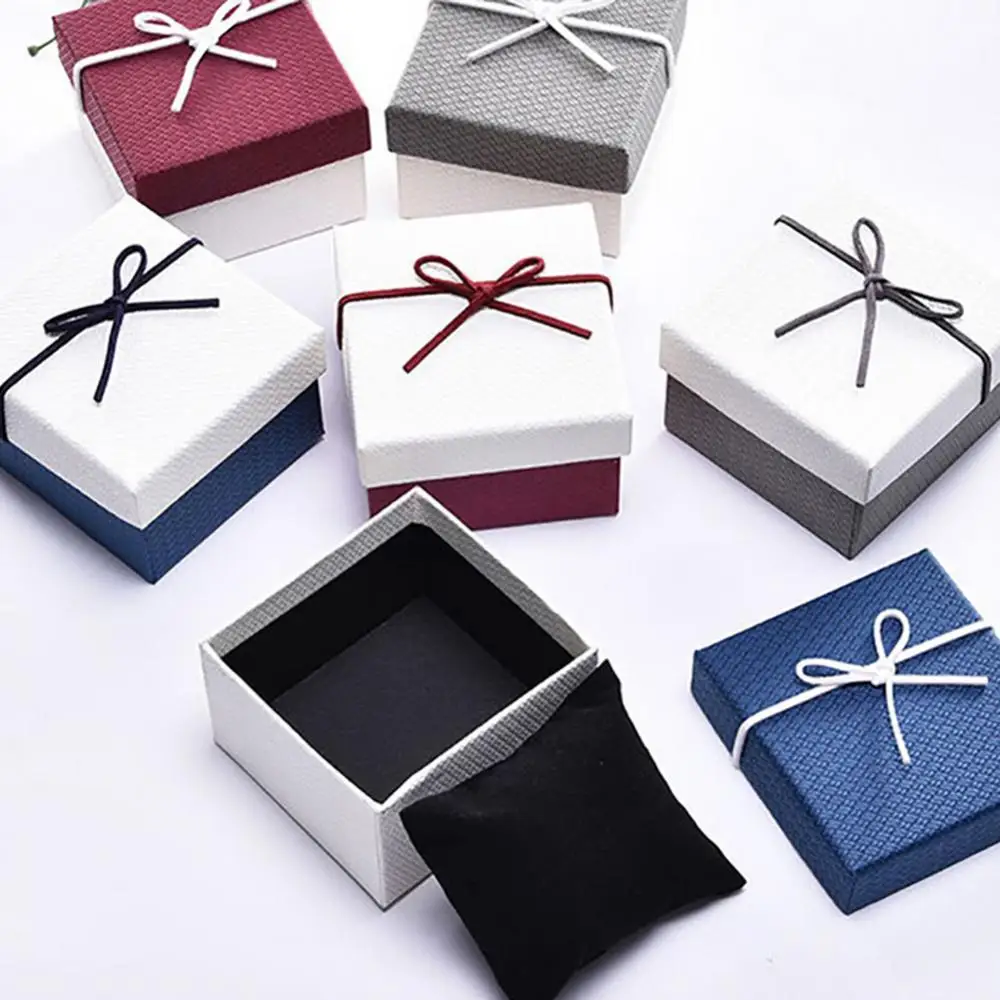 

50%, Лидер продаж, модная квадратная сетчатая коробка с бантом, многоцветная подарочная упаковка для ювелирных изделий, коробка для хранения