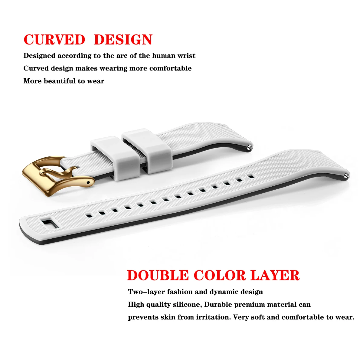 Quick Release Rubber Watch Strap Silicone Watch Band 20mm 22mm  Huawei Samsung Garmin Watch Replacement Watchband