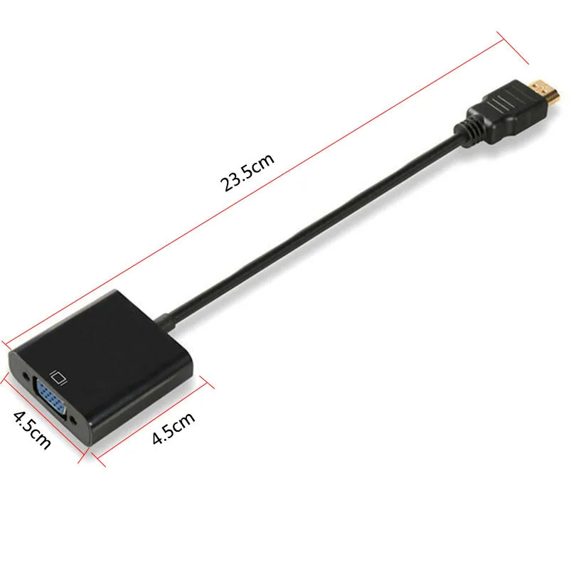 Переходник Папа-мама 1080P HDMI-совместим с VGA-совместимый адаптер цифро-аналоговый