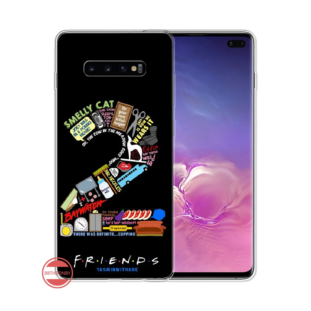 ТВ серии друзья ТПУ черный чехол для телефона Корпус Samsung Galaxy S5 S6 S7 S8 S9 S10 S10e S20 edge plus