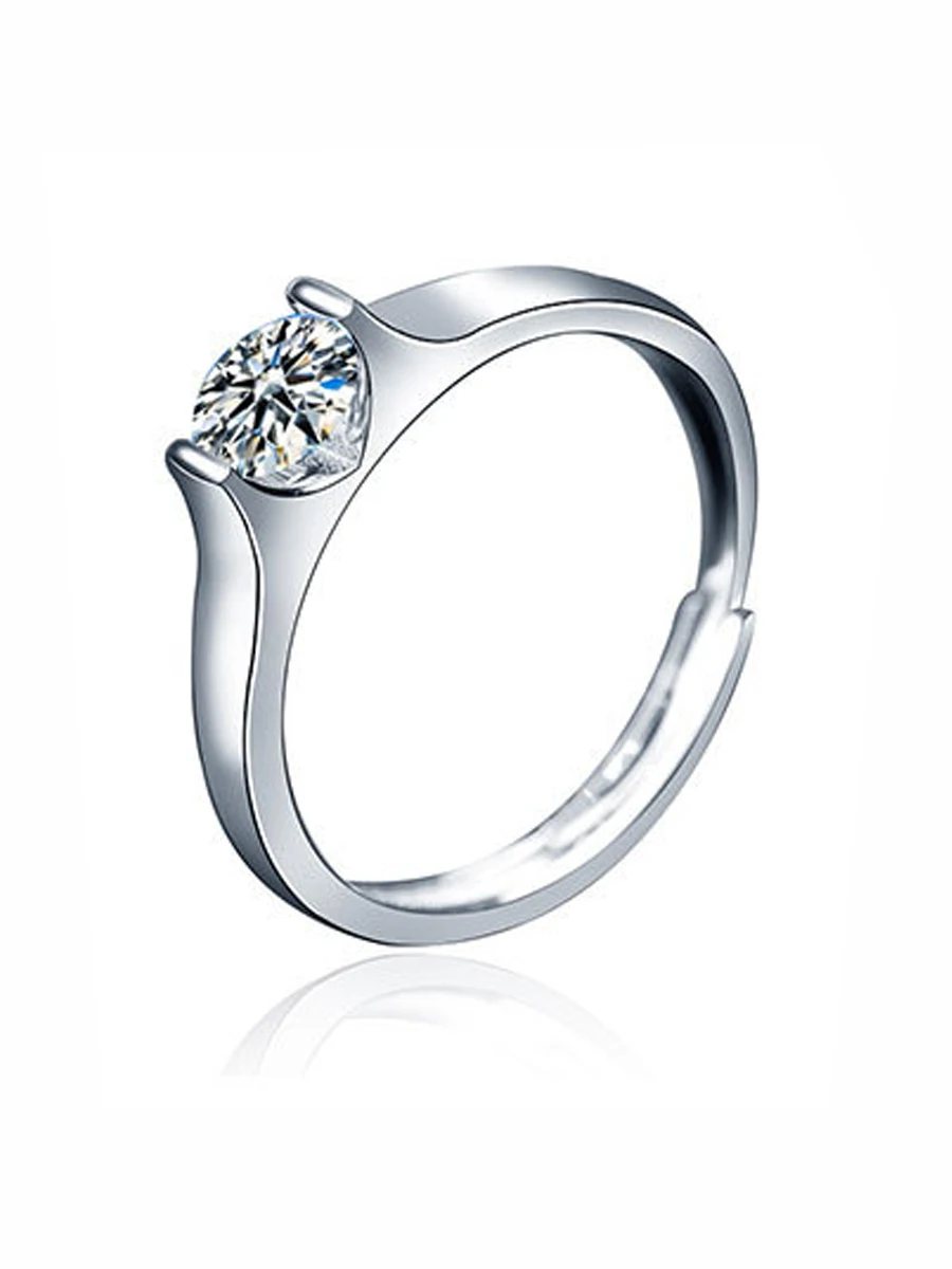 

Classic Fashion 925 Sterling Silver Women's Moissanite Round Ring. Luxury Brand. Anniversary Gift