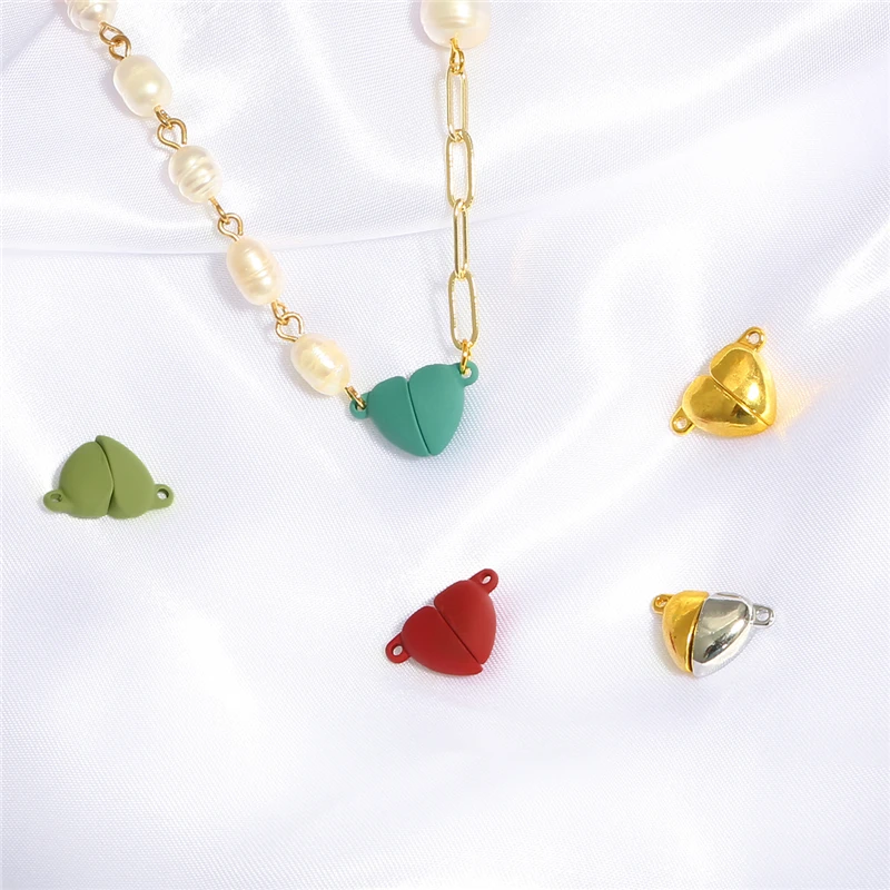 3Sets/lot Love Heart Magnet Buckle Strong Magnetic Clasps Necklace Bracelet Connectors End Caps DIY Jewelry Making | Украшения и