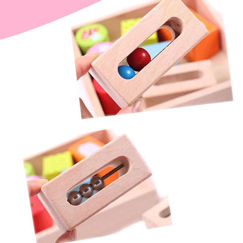 

Kids Toys Sound Color Sense Blocks Wooden Enlightening Stacking Blocks Children Teaching Aids Education Toy