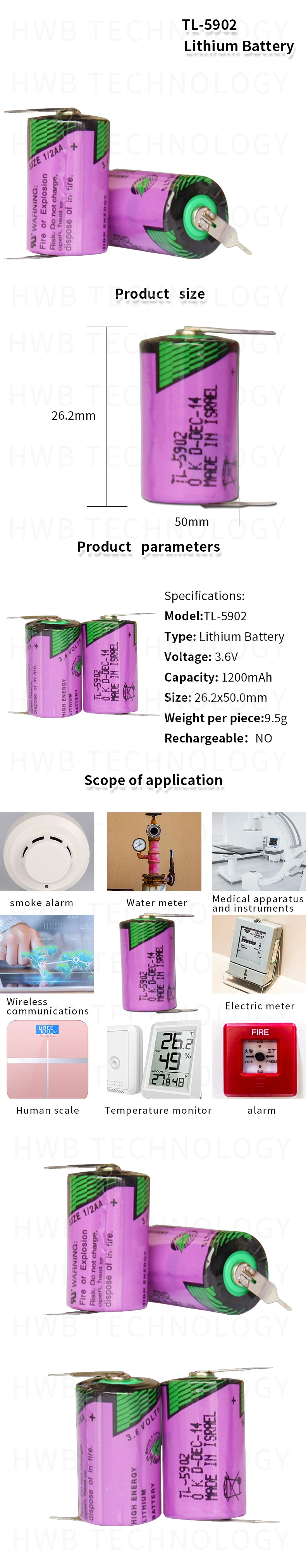 2 шт. для TADIRAN ER14250 TL-5902 SL350/750 TL-2150 1/2AA 3,6 V литиевые батареи для ПЛК с филе