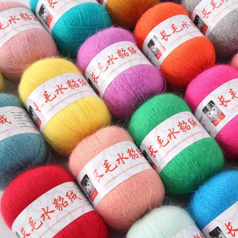 70 г Длинная шерстяная пряжа с шерстью норки бархат Erdos кашемир ручная тканая шарф