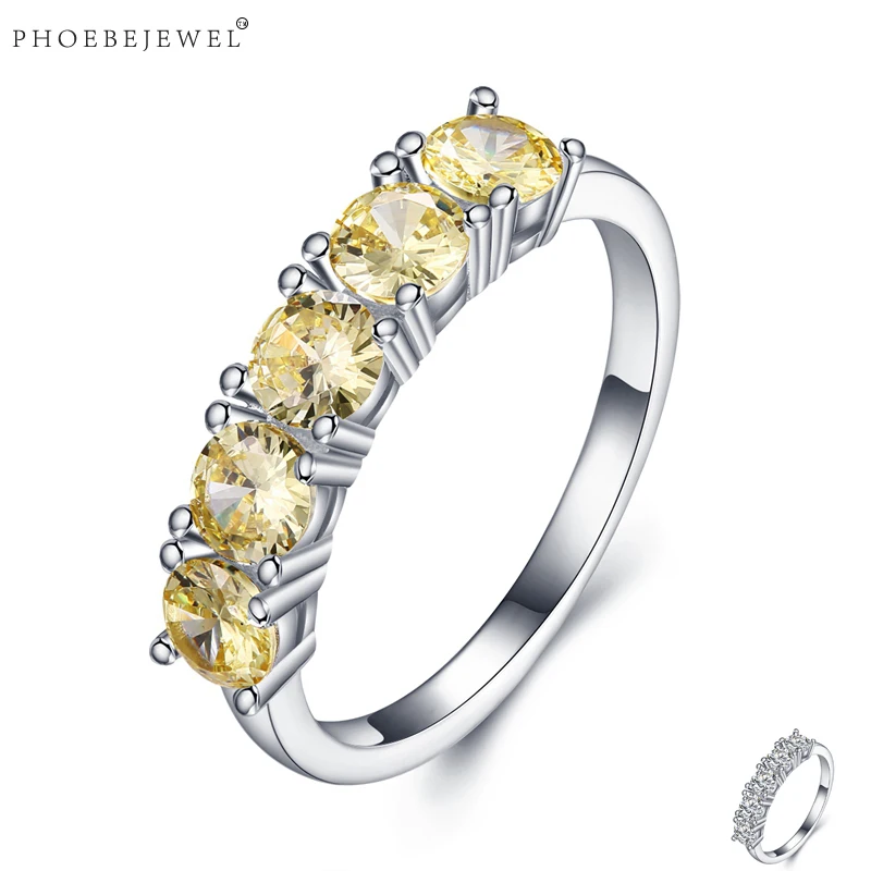 Женские кольца на палец PHOEBEJEWEL из 100% настоящего серебра 925 пробы с фианитами AAA