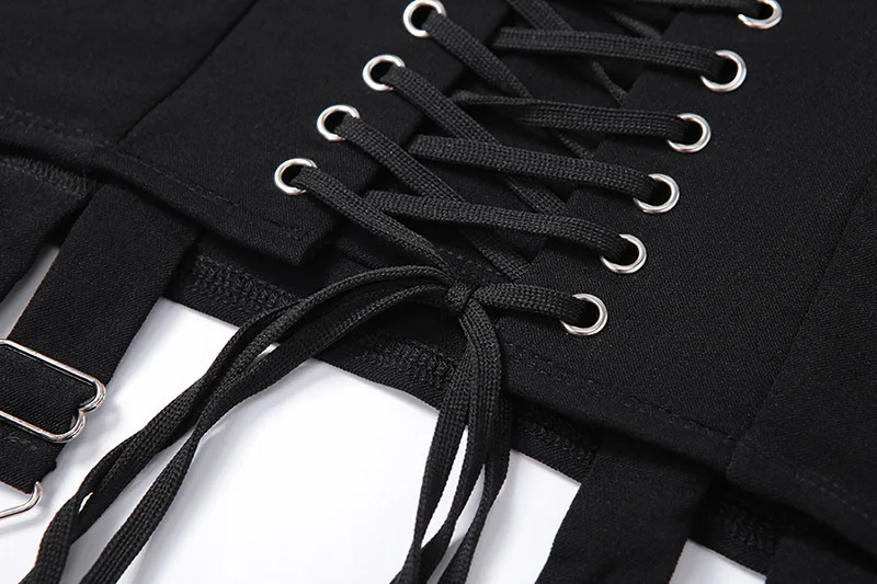 

Summer Women's Personality Buckle Strap Waist Bag Hip Skirt Casual Commuter Women's Short Skirt Harajuku Skirt Black Skirt