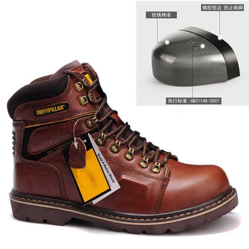 

Men's high-end leather Martin boots, steel-toed anti-smash and stab-resistant tooling boots, outdoor casual warm leather boots