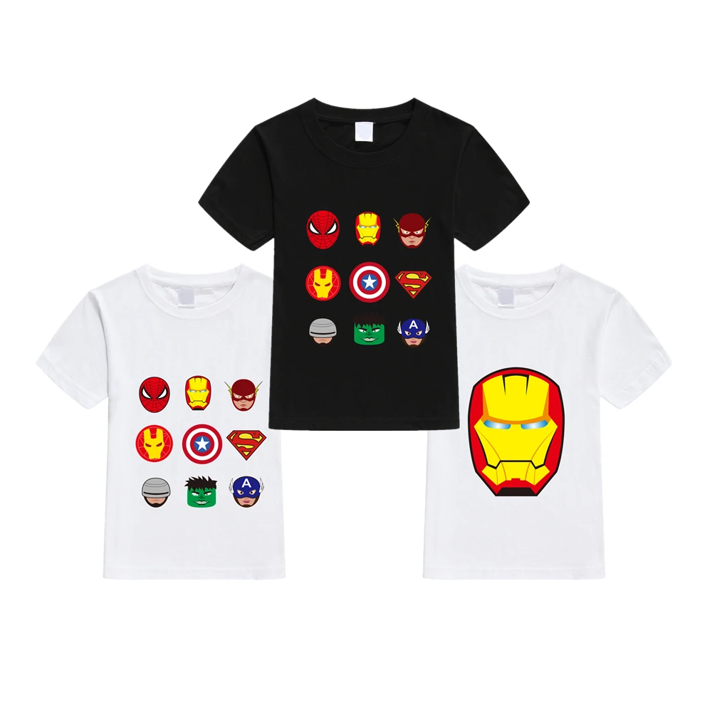 Футболка для мальчиков стиль Капитан Америка Человек-паук аниме одежда