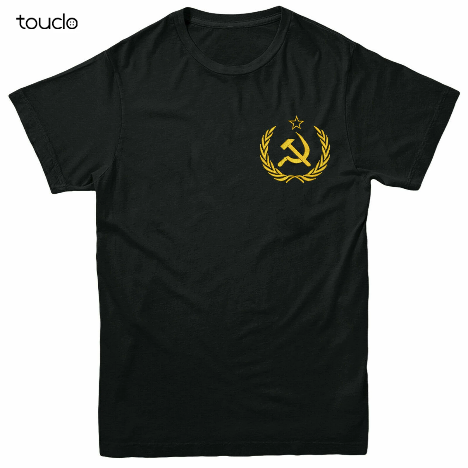 

Ussr Logo Embroidered T-Shirt, Soviet CCCP Russia Vintage Workwear Top