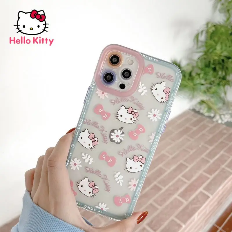 

Hello Kitty Phone Case for iPhone 6S/7/8P/X/XR/XS/XSMAX/11/12Pro/12mini Phone Cute Cartoon Transparent Frosted Case Cover