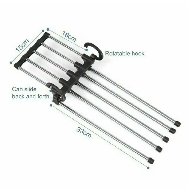 Hot Sale Magic 5 in 1 Multi-functional Pant Rack Shelves Space Safer Stainless Steel Wardrobe Clothing Hanger Clothes | Дом и сад
