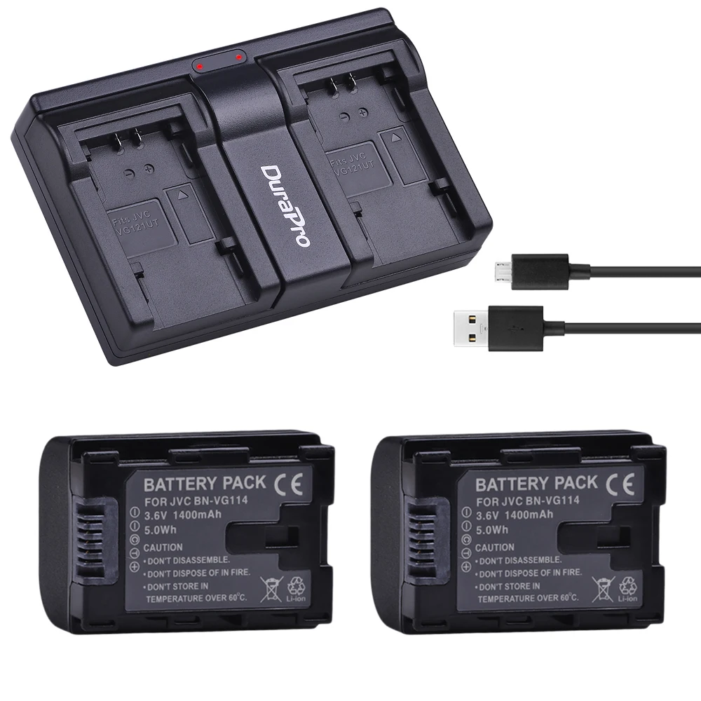 

1400mAh BN VG114 Battery + Dual USB Charger for JVC BN-VG107 BN-VG107U BN-VG108U BN-VG108E BN-VG114 BN-VG114U BN-VG114US