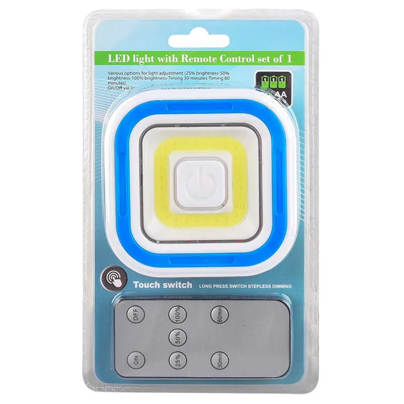 

NEW 3W Super Bright Cob Under Cabinet Light LED Wireless Remote Control Dimmable Wardrobe Night Lamp Home Bedroom Closet Kitchen