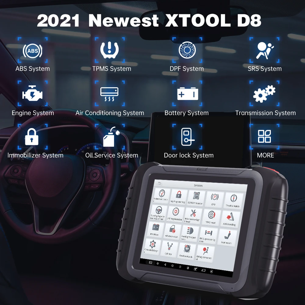 Профессиональный Автомобильный сканер XTOOL D8 новинка 2021 двунаправленный OBD2