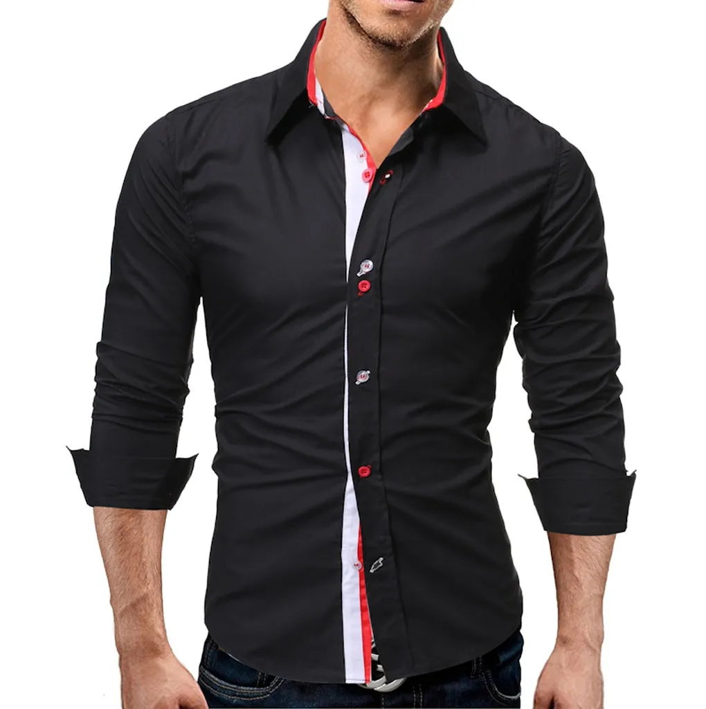 Деловая Мужская блузка для отдыха с модным принтом и отложным воротником рубашка