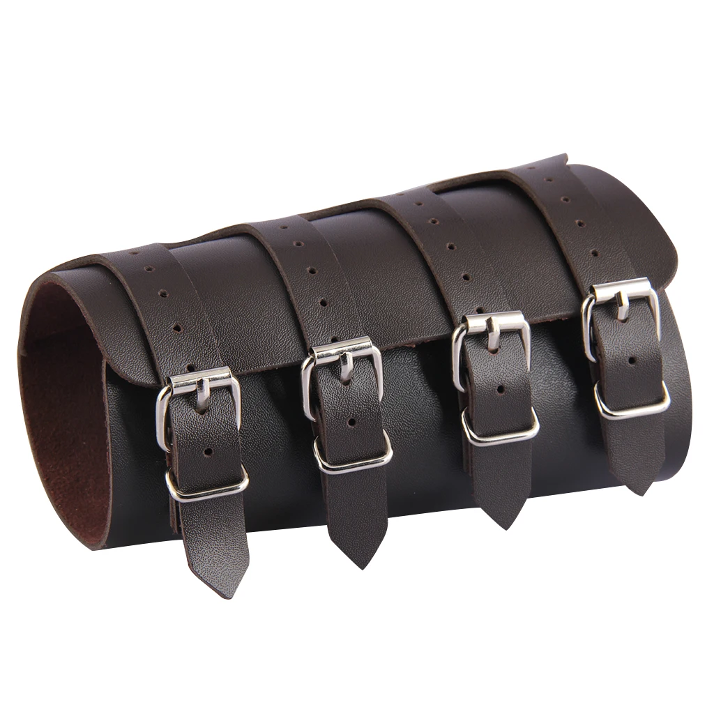 Unisex Pu Leather Gauntlet Wide Bracer Arm Armor Wristband Protector Cuff String Steampunk Bangle Buckle Bracers Cosplay Props | Украшения