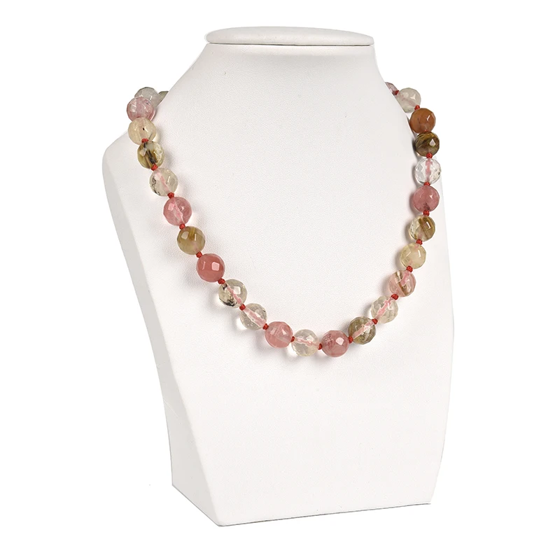 

Watermelon crystal 10mm Faceted Round Bead Necklace Handmade DIY Design Jewelry Women Clothing With Festival Birthday Gifts 18"