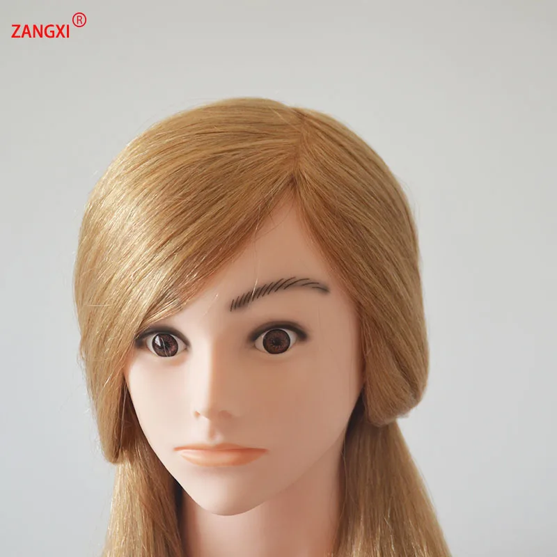 100% Human Hair Blonde Manikin Head High Grade Professional Dolls Head For Salon Female Hairdresser Mannequin Head With Shoulder enlarge