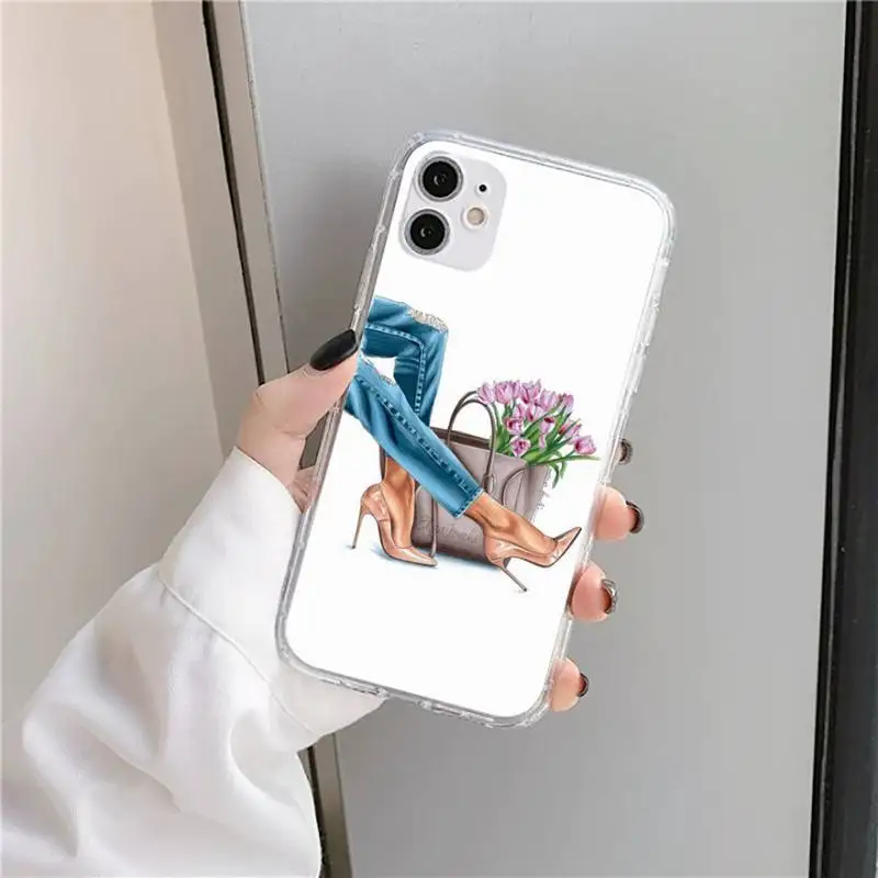 

VOGUE Girl boss coffee Phone Case Transparent for iPhone 11 12 mini pro XS MAX 8 7 6 6S Plus X 5S SE 2020 XR
