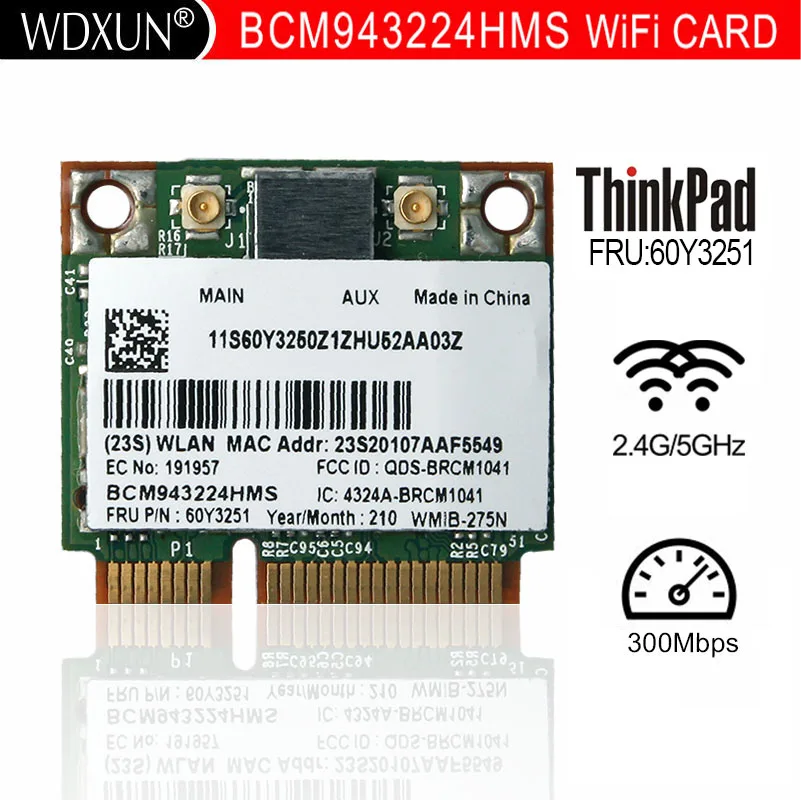 

Broadcom Bcm943224hms Bcm4322 N 300m Wireless Card Thinkpad Lenovo E420 E520 60y3251 Wifi Module Internal Pci-e 802.11abgn