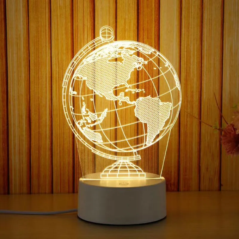 Earth ARILUX 3D пластина креативная Светодиодная лампа 3D светодиодный оригинальная Ночная подсветка Иллюзия Ночная лампа 3D иллюзия Настольная лампа для дома декоративная - Цвет: Earth