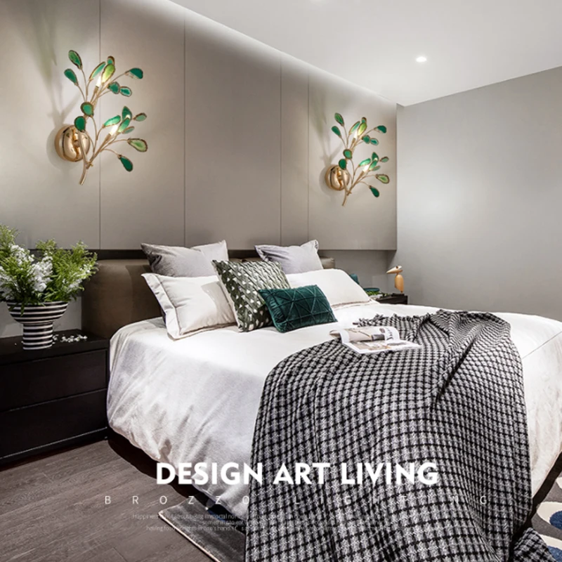 

Nordic Agate Wall Lamps Living Room Bedroom Lamp Model Room Wall Sconce Lights Luxury Color Wall Light Hotel Bathroom Led Lights