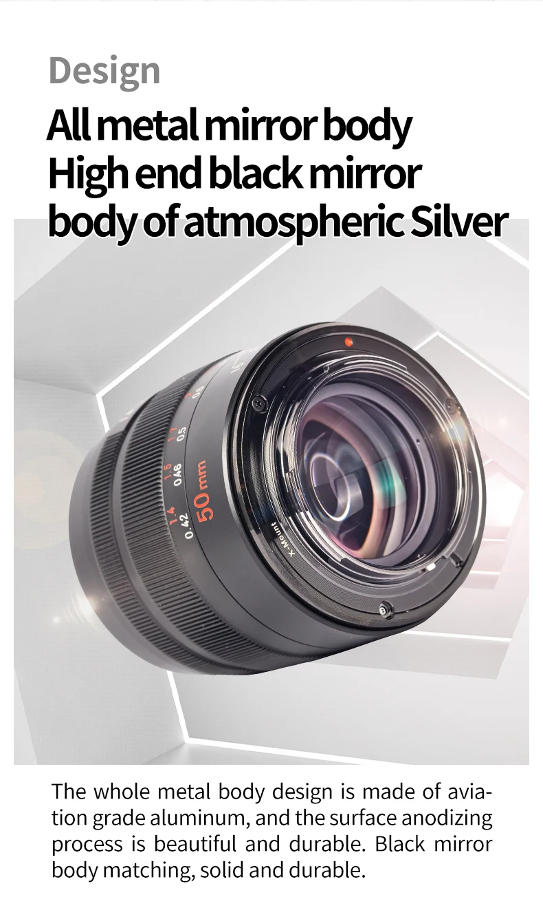 

Brightin Star 50mmF1.4 ii large aperture fixed focus micro single lens is suitable for E / FX/ m43/ EF-M Interface