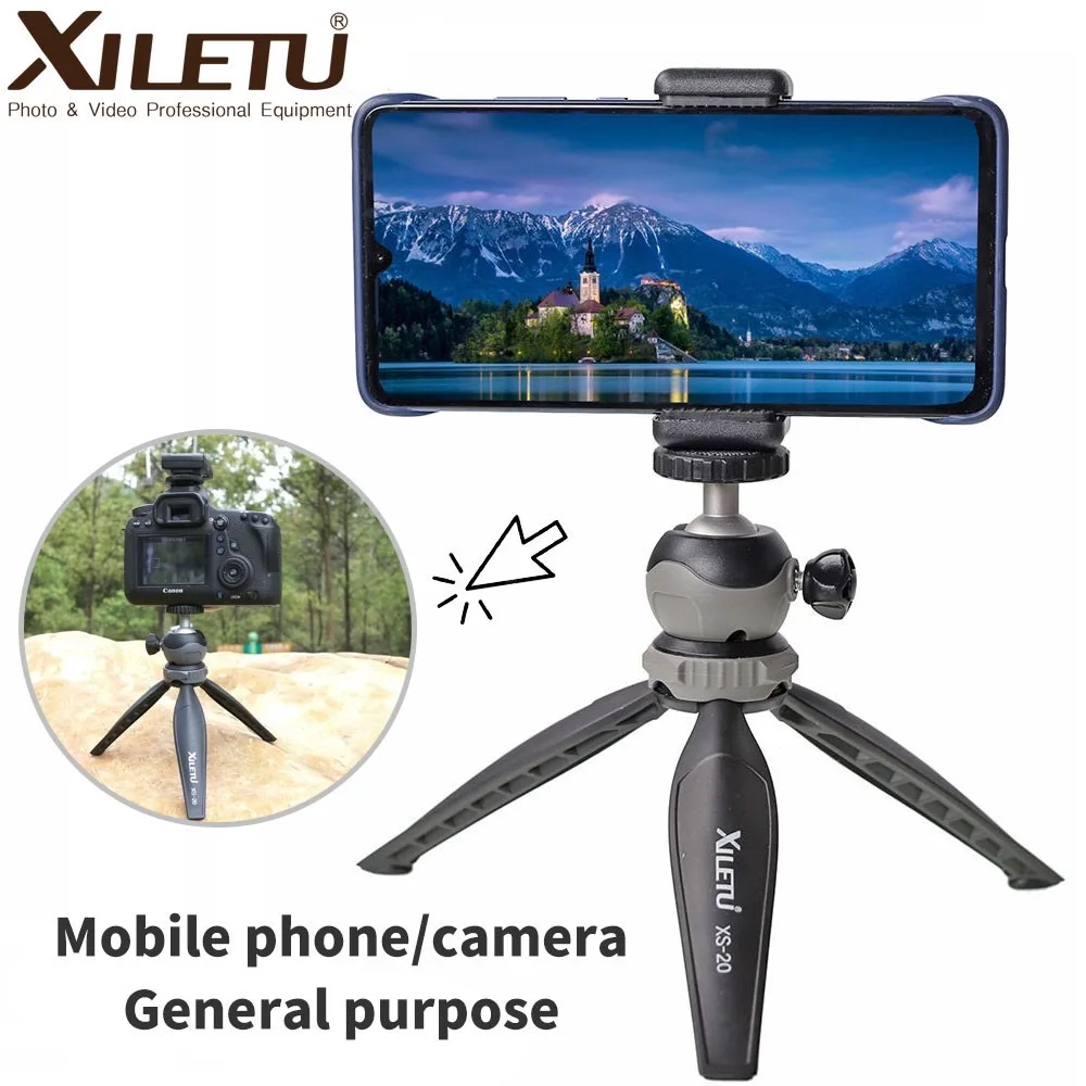 Мини настольный штатив XILETU XS20 держатель для телефона с зажимом и шаровой