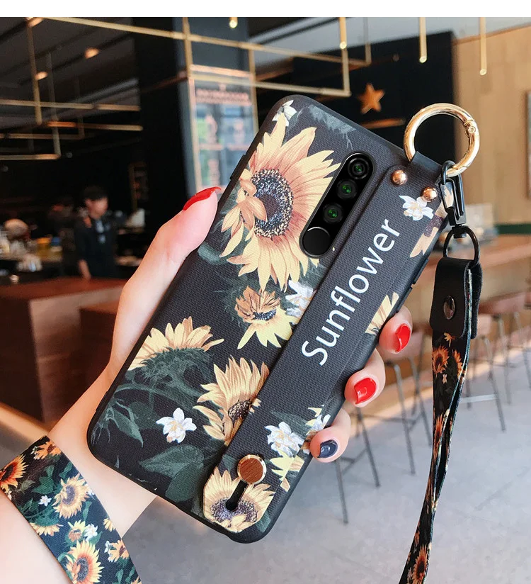 Чехол для Xiaomi redmi note 8 pro силиконовый чехол в китайском стиле с ремешком на