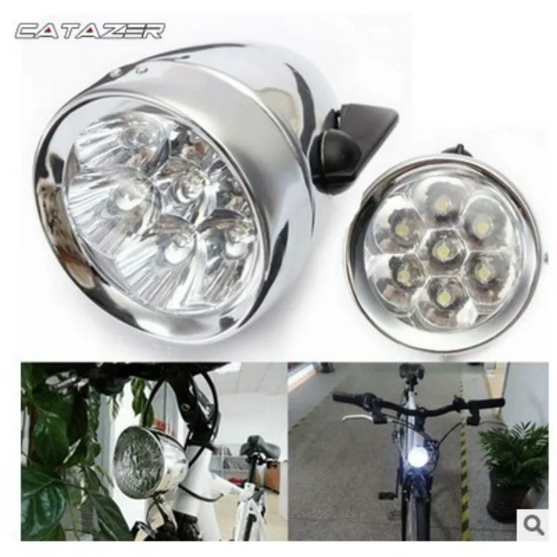 Track Bike Light Durable LED Metal Chrome Vintage Bike Bicycle Retro Front Fog Light Head Lamp Led Bike Light