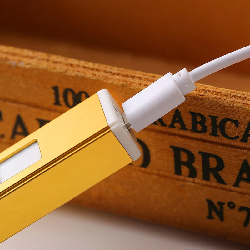 Электронная беспламенная USB перезаряжаемая Зажигалка Ветрозащитная двойная