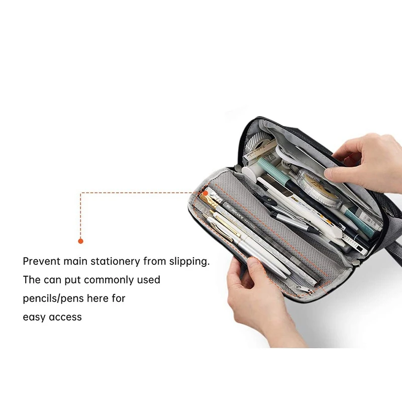 

HOT-ANGOO Pencil Case Big Capacity Pencil Cases Canvas Pencil Holder with Zipper Stationery Pouch for Students School Supplies(B