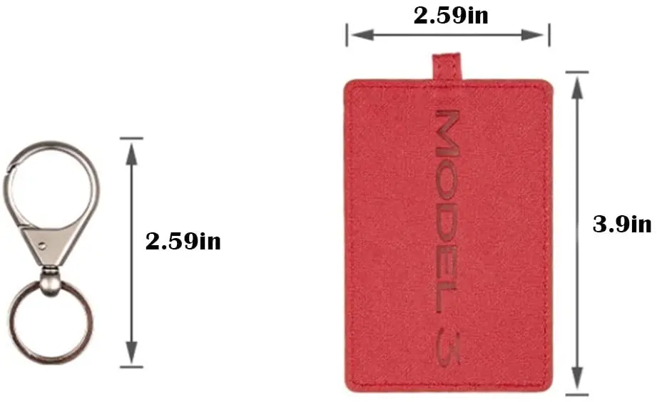 

Key Card Holder Protector Cover with Keychain Leather for Tesla Model 3