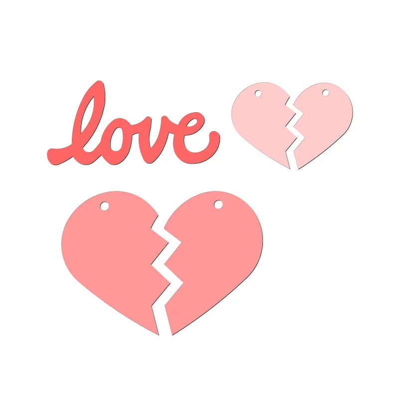 

New Love heart Wooden Die Scrapbooking C2821 Cutting Dies Multiple Sizes Compatible With Most Die Cutting Machines