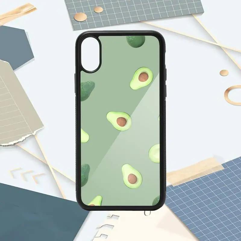 

Cute cartoon avocado fruit Phone Cases PC for iPhone 11 12 pro XS MAX 8 7 6 6S Plus X 5S SE 2020 XR